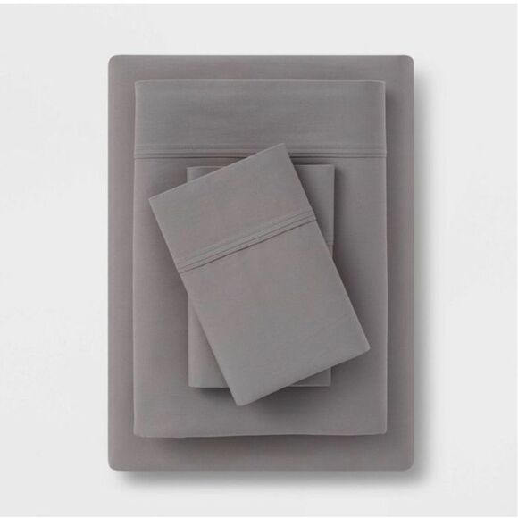 300 Thread Count Organic Cotton Solid Sheet Set - Threshold™ Twin